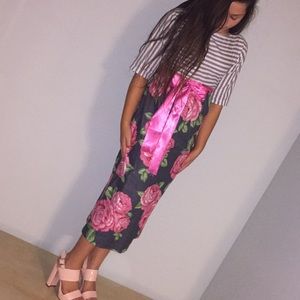 Floral and striped dress